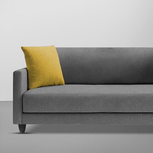 Image of Casaliving Dominic 2 Seater Sofa Set for Living Room (Dark Grey Fabric) Premium Fabric Sofa Set