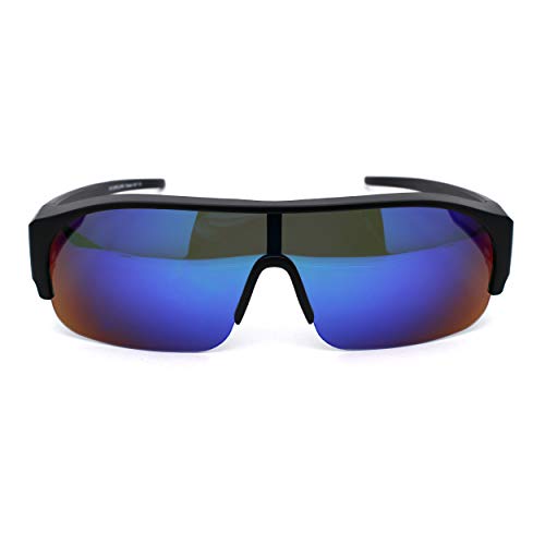 SA106 Polarized 60mm Half Rim Rectangle Wear Over Eyeglasses Sunglasses