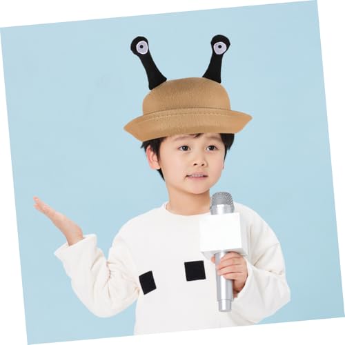 Small Round Hat for Boy Girl Creative Snail Eyes Design Lovely Casual Wear Cap for Toddlers Stylish Light Brown Dress up Accessory for Fall Outfits4