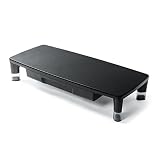 サンワダイレクト モニター台 引き出し付き 高さ調整 幅55cm 耐荷重7kg 100-MR135