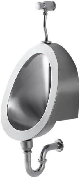 304 Stainless Steel Urinal,Wall Mounted Men's Bathroom Urinal,Household/Commercial Men's Adult Urinal Bathroom Toilet,Male Ware Public Toilet Manualvalve WallPipe,Manualvalve-GroundRow