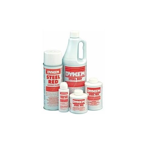 Dykem 80396 Steel Red Layout Fluid Brush-In Cap Bottle 4oz Cover