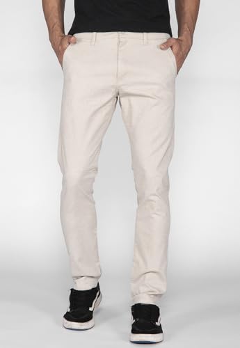 Calça Sarja Conforto Slim Fit Insert 7767 Cor: Bege Claro (44)