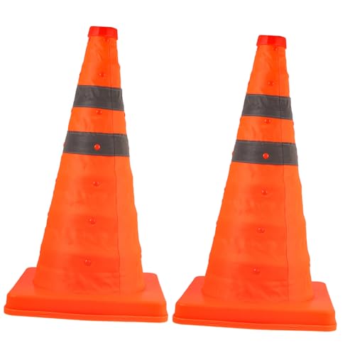 Garneck 2Piezas Tráfico Plegable Señalización Retráctil Para Entrenamientos Deportivos y Delimitación De Áreas Material Duradero y Resistente