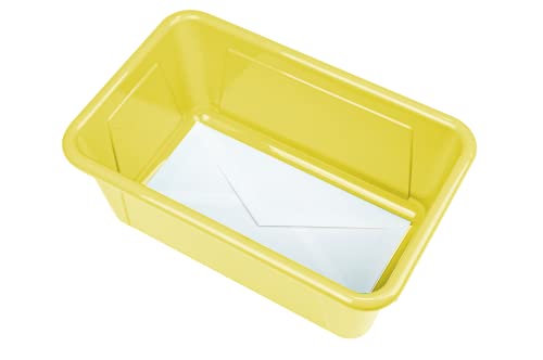 Image of Storex Small Cubby Bins, Pack of 5, 12.2 x 7.8 x 5.1 Inches, Yellow (62410U05C)