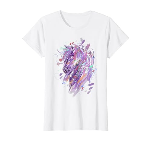 Cheval Shirt Femme Cadeaux Cheval Fille équestre Cavalier T-Shirt, Femme, Blanc, XS