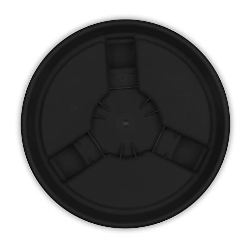 Bloem Round Planter Caddy with Wheels: 12", Black, Durable Plastic Dolly, 360 Degree Wheel Movement - Image 2