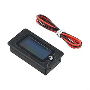 Digitales Multimeter, DC 8–100 V Batterietester, LCD-Farbdisplay, spritzwassergeschütztes Panel, benutzerdefinierte Kalibrierung, für Lithium-Ionen-Batterieanzeige (schwarz)