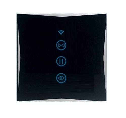 Smart - Pulsador Persiana Interruptor con WiFi y aplicación táctil para Google Home Amazon Alexa HL0607-12, color negro