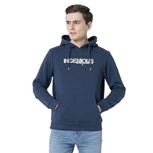 Image of Red Tape Men's Deep Blue Graphic Print Hoodie