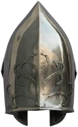 Medieval Armor Gondor Viking Helmet, 18 Gauge Steel, Silver Polish, Leather Liner