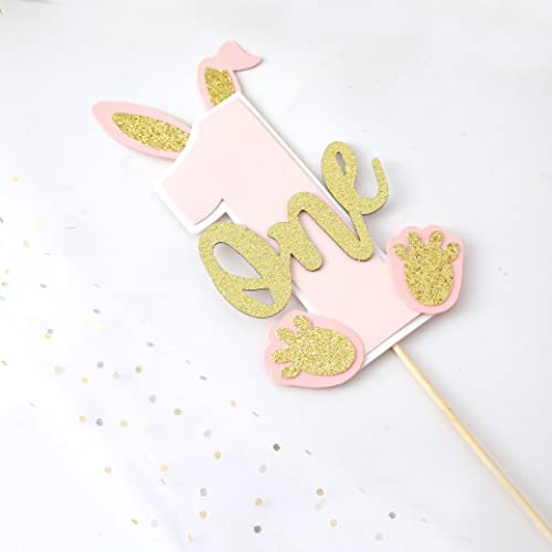 Bunny One Cake Topper - First Birthday Cake Topper, Some Bunny Is One Party Decorations, Easter Bunny 1St Birthday Cake Topper #TOP5