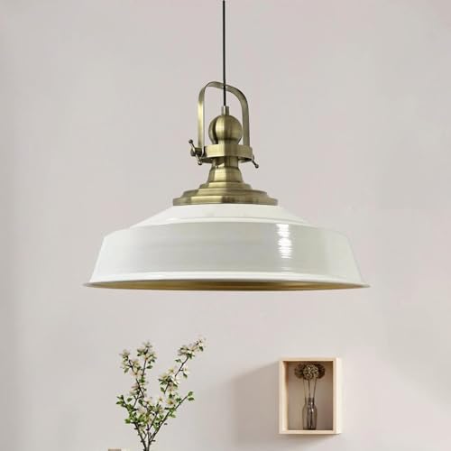 Suspension Luminaire Industrielle bamyum Blanc 41cm Lustre de Plafond