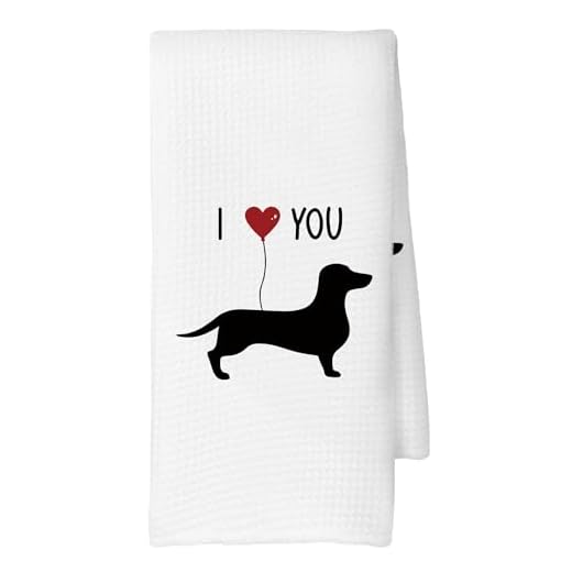 CUANFDDSF Dachshund Kitchen Towels, Wieners Dog Lovers Gift for Women, Dog Mom, Funny I Love You Dachshund Gifts Tea Towels Hand Towels 16x24 Inch