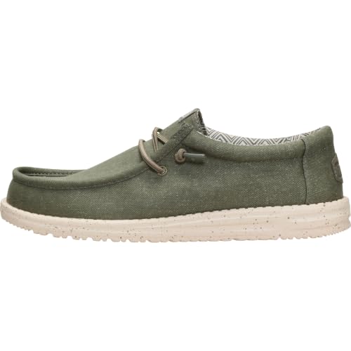 Image of HEYDUDE Men's Wally Stretch Canvas Loafers | Lightweight Slip On Shoes | Casual Walking, Travel & Everyday Style