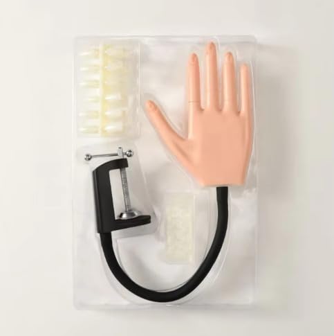 Professional Portable Acrylic Nail Practice Hand – Flexible Mannequin Finger Model for Nail Tech Beginners & Table Desk Training Kit