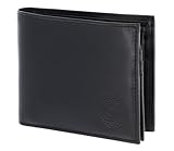 Oxmox Cuero Monedero Leather RFID Protect Querscheinbörse Circle Bloom Embossed Black Negro