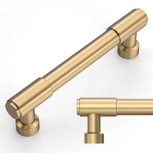 Amerdeco 10 Pack Champagne Bronze Cabinet Pulls 3.75 Inch(96mm) Hole Center Drawer Pulls Cabinet Hardware Kitchen Cabinet Handles for Bathroom ZH0075