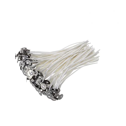 EPIGEIST 100Pcs Low Smoke Cotton Candle Wicks with Tabs for DIY Candle Making Long Compatible with Soy Gel and Paraffin Wax for Craft Projects and Home Decor