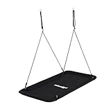 Relaxdays Nestschaukel, eckig, Schaukelnest Kinder & Erwachsene, 150 kg, Mehrkindschaukel Outdoor, BT 150x80 cm, schwarz