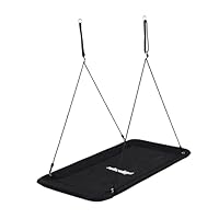Relaxdays Nestschaukel, eckig, Schaukelnest Kinder & Erwachsene, 150 kg, Mehrkindschaukel Outdoor, BT 150x80 cm, schwarz