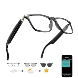 Ai Translation Smart Glasses with Chat GPT Bluetooth for Men Women with 164 Language Color-Change Lens Clear Headphone with Speaker Sunglasses, Travel Meeting Trade Business