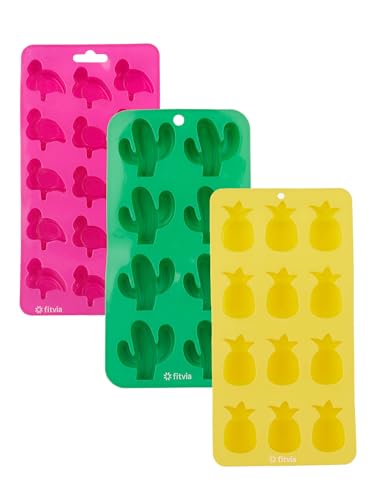 fitvia Tropical Ice-Forms 3er-Set mit Platz für 35 Eiswürfel Bunt-Mix fitvia Tropical Ice-Forms 3er-Set mit Platz für 35 Eiswürfel Bunt-Mix