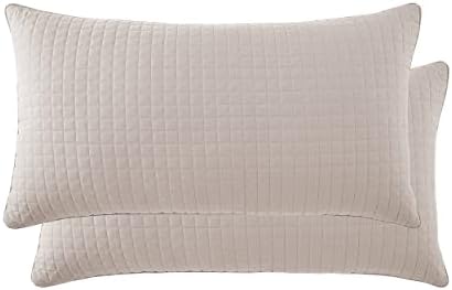 Southshore Fine Linens - VILANO Springs - Pair of Quilted Pillow Sham Covers (No Inserts), 20" x 36", Bone