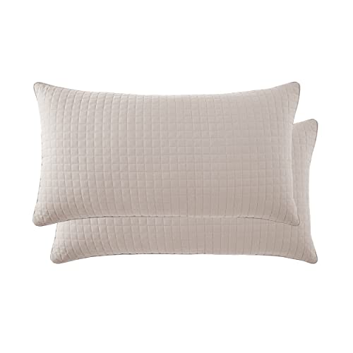 Southshore Fine Linens - Vilano Springs - Pair Of Quilted Pillow Sham Covers (No Inserts), 20" X 36", Bone #TOP8