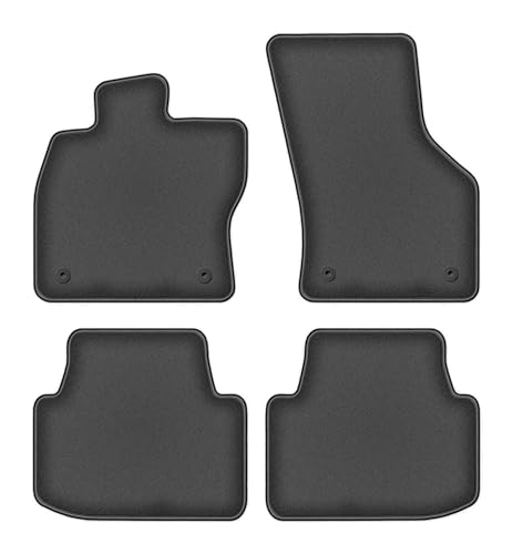 Tapis de sol pour Passat B8 FL antidérapants en velours polyamide graphite avec envers caoutchouté