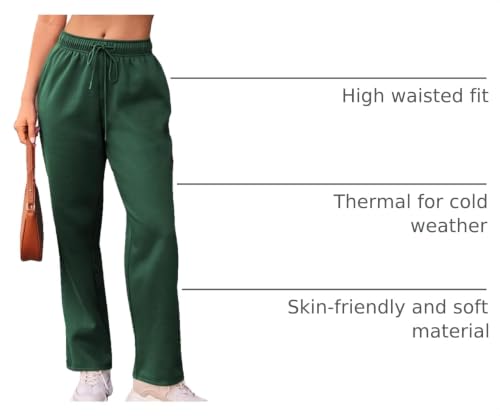 Image of AUTOMET Women's Straight Leg Sweatpants Fleece Lounge Pants | Fall Athletic Joggers with Pockets,Lightweight Soft Sweat Pants, Casual Gym Workout Pants