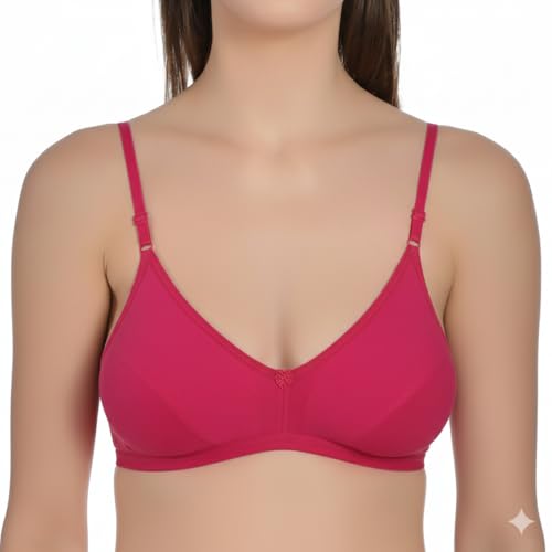 Image of Aimly Women's Cotton Non-Padded Non-Wired Low Coverage Regular Bra Pack of 3