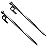 Alasum 2 Stück Metall Zeltheringe 30cm Zeltboden Nägel mit Haken für Camping Outdoor Rostfreie Bodenpfähle für Festen Halt Gras Hartboden und EIS