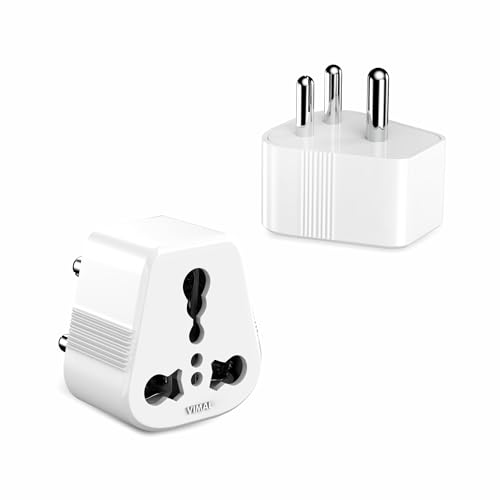 VIMAL WIRING DEVICES - Digic 6amp to 16amp 3 Pin Universal Conversion Plug,Pack of 2Pcs,White