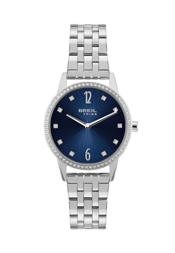 Breil, Collezione Twinkle Sky, Orologio Donna Elegante, Cronografo Donna In Acciaio, Quadrante Blu Sunray Con Lucenti Cristalli, Chiusura Déployante R