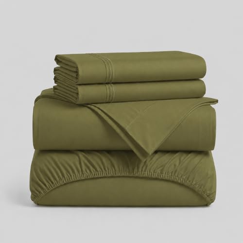 Smart Bamboo: Juego de Sábanas 100% Microfibra con Doble Cepillado para una Mayor Suavidad / 1800 Hilos de Alta Calidad/Ligera y Súper Suave de...