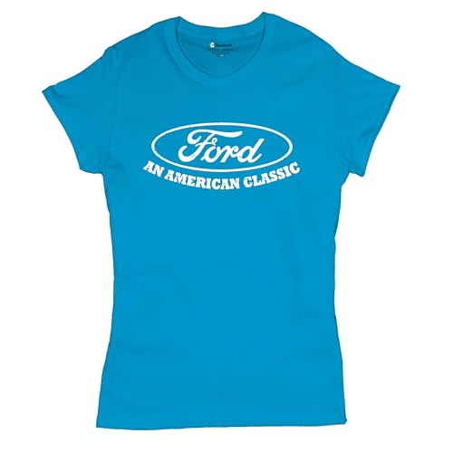 Ford an American Classic Cotton T-Shirt Ford Truck Licensed Light Blue Small