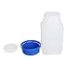 Bettomshin Plastic Lab Chemical Reagent Bottle, 250ml Wide Mouth Sample Sealing Liquid/Solid Storage Translucent Bottles, Blue cap 5pcs