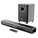 MAJORITY Bluetooth Sound Bar for TV | 2.1 Channel 300W Home Cinema Sound System | Wireless Subwoofer | Wall Mountable | HDMI ARC, Optical, AUX, USB Playback | Remote & Brackets Included Naga 60 Plus