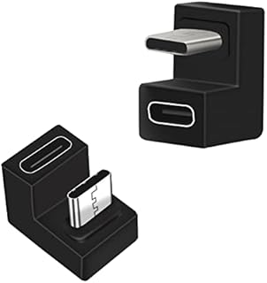 Adapter Kątowy USB C 180 Stopni (2 Sztuki), Seminer U Shape USB C 3.1 Adapter Męski na Zeński, Adapter Kątowy Typu C Złącze Transferu Danych Kompatybilne z MacBookiem, Tabletem USB-C, Telefonem USB-C