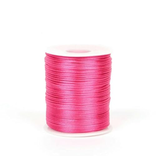 Rollo de 100 m de cordón de satén de Nailon de 1,5 mm, Color Negro, Cola de Rata, Hilo de Seda Forjado, Pulsera de Nudo Chino de poliéster de Colores, Cuerda Trenzada de Cuentas, Color Rojo