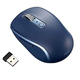 Digio2 ワイヤレスマウス 静音 5ボタン BlueLED 小さめの握りやすいカタチ ネイビー Z0180