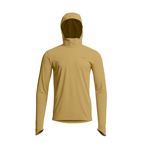 SITKA Radiant Sun Hoodie - Lightweight Sun Protection Mens Sweatshirt Straw Yellow Small