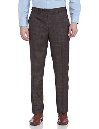 Image of Raymond Polyester Blend Men's Full Sleeve Contemporary FIT Dark Brown Formal Suit