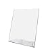 Set of 6, Slanted Plastic Sign Frame with Attached Business Card Holder For Desktop Use, Clear Injection Molded Tabletop Sign Holder, Top Loading