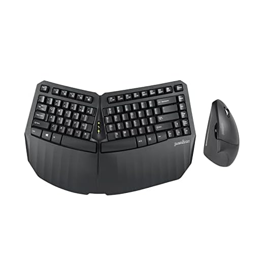 Perixx PERIDUO-813B US, Wireless Ergonomic Compact Keyboard & Vertical Mouse - Bundle with a 6-Button Ergonomic Vertical Mouse - Black - US English