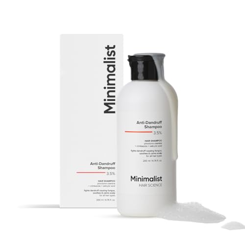 Minimalist Anti-Dandruff Shampoo | Clarifying Shampoo with Salicylic Acid, Climbazole & Piroctone Olamine | Remove Flakes, Soothes Itchy Scalp & Reduces Dandruff | Sulphate-Free | Fragrance-Free | Suitable for All Hair Types | For Women & Men | 200 ml