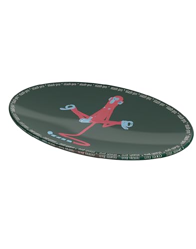 Image of Stash-Pro Toughened Glass Oval Tray - 15.5 x 10.5 cm - Heat Resistant, Easy to Clean, Durable Design (Green Monkey)