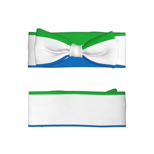 Soft Polyester Sierra Leone flag Baby Bow Headband Gentle, Stretchy, Stylish Hairband for Infants 0 to 6 months2