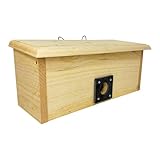 Horizontal Winter Roost Bird House – Insulated 1" Pine Roosting Box with Slate Predator Guard – Safe Cold Weather Shelter for Chickadees, Wrens, Nuthatches, Titmice & More – Made in USA